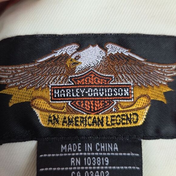 HARLEY DAVIDSON VINTAGE  Stripe Jacket Orange White Womens‎ Size XS Motorcycle - Picture 14 of 15